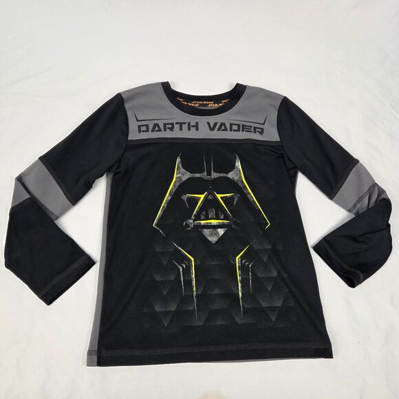 Boy's Star Wars "Darth Vader" Metallic Tee - Black - Sz 6 - Picture 1 of 3